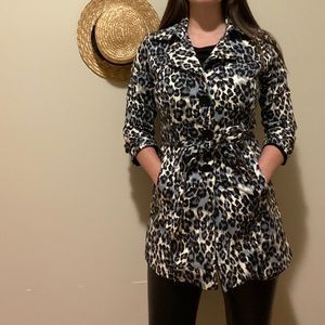 Leopard print trench coat